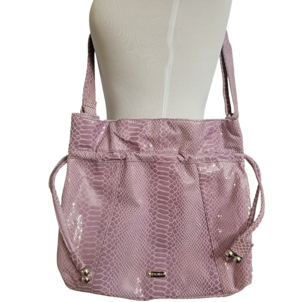 Vintage Perlina Snakeskin Hobo Handbag